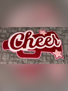 Pink & Red Plush Lettering Patch Accent